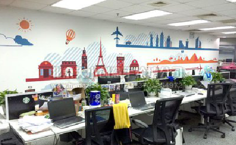 永丰教你设计办公室墙绘的方法。